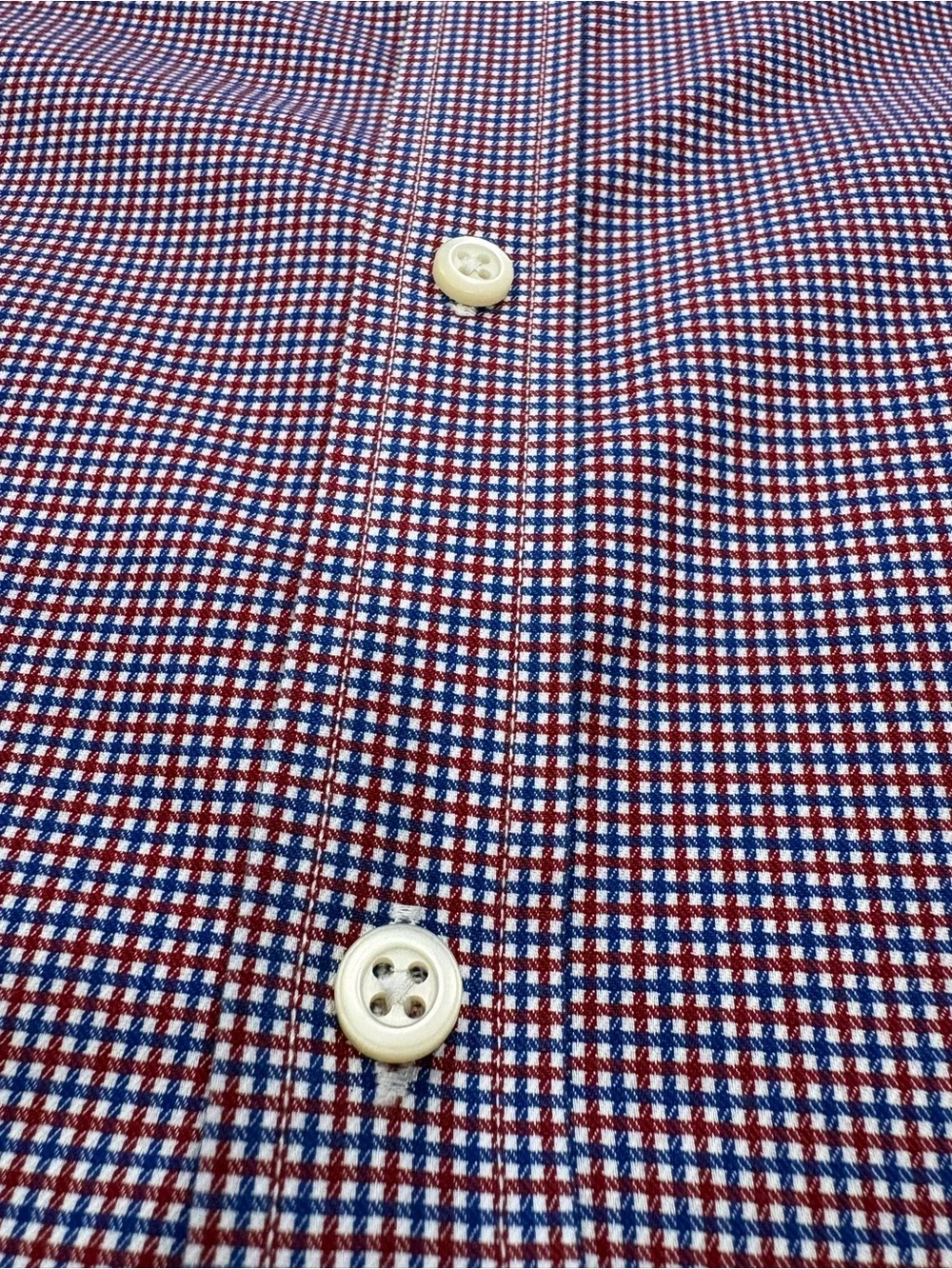 Banana Republic Non-Iron Slim Fit Red Blue Gingham Dress Shirt M Cotton Classic